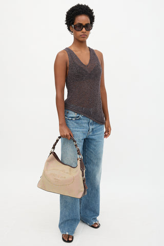 Prada Canapa Logo Shoulder Bag