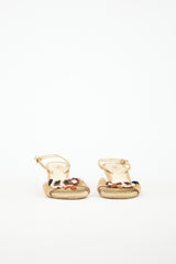 Prada Canvas Flower Wedge Sandal
