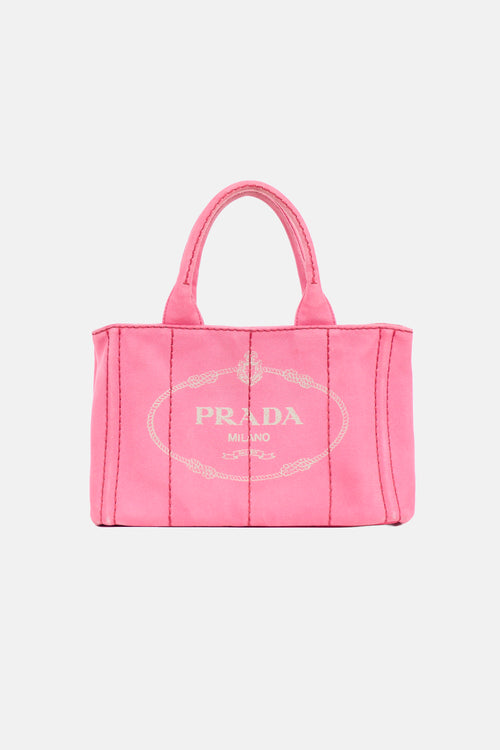 Prada Canvas Small Canapa Tote Bag