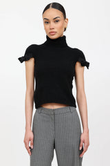 Prada Cashmere Turtleneck Bow Top