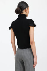 Prada Cashmere Turtleneck Bow Top