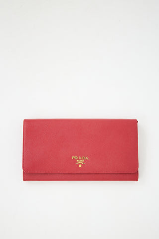 Prada Saffiano Leather Chain Wallet