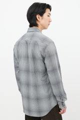 Prada Check Straight Collar Shirt