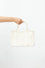 Prada Cream Canvas Canapa Logo Crossbody Bag