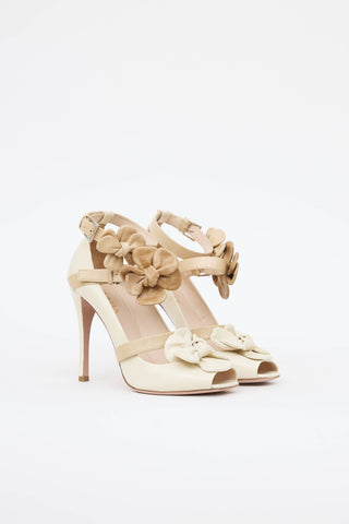 Prada Leather Flower Pump
