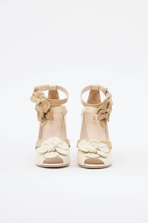 Prada Leather Flower Pump