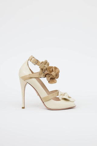 Prada Leather Flower Pump