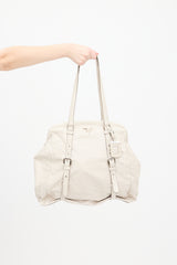Prada Cream Leather Tote Bag