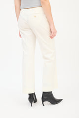 Prada Cream Nylon Straight Leg Trousers