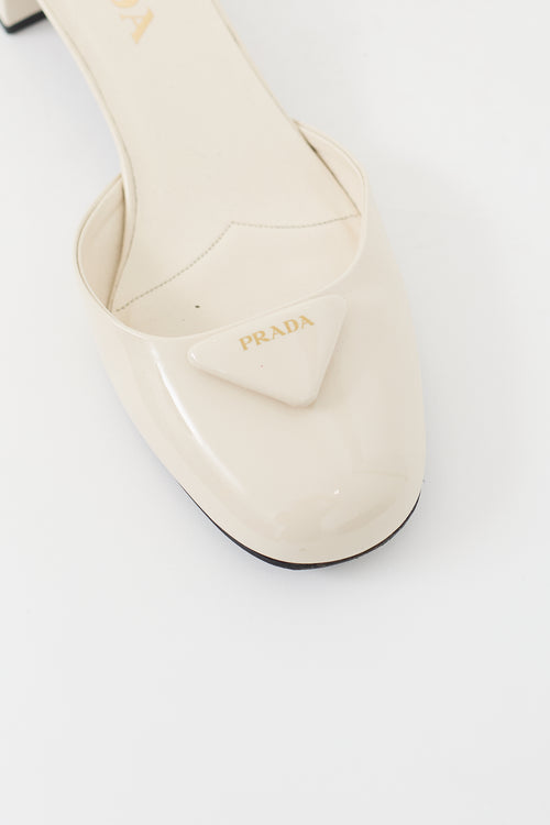 Prada Cream Patent Mary Jane Pump