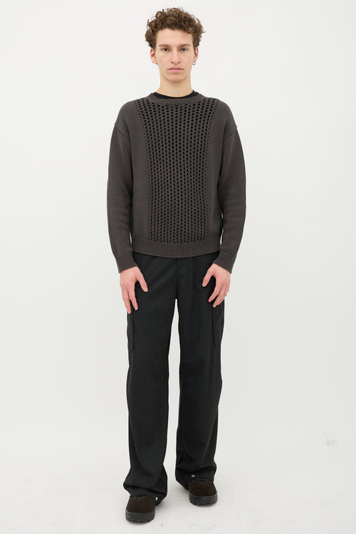 Prada Crochet Panel Sweater