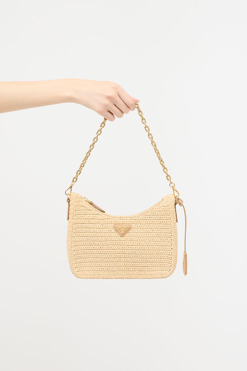 Prada Crochet Raffia Re-Edition 2005 Shoulder Bag