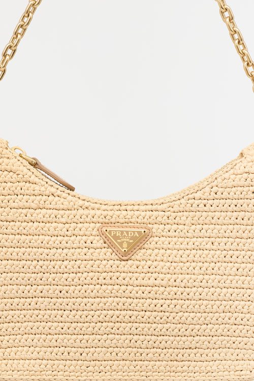 Prada Crochet Raffia Re-Edition 2005 Shoulder Bag