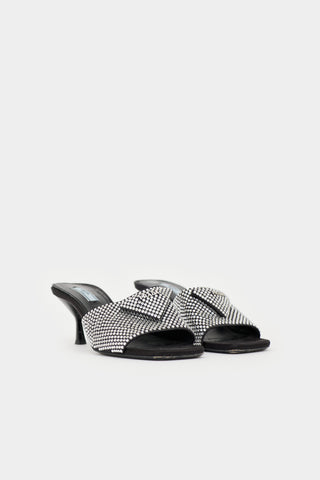 Prada Crystal Logo Mule