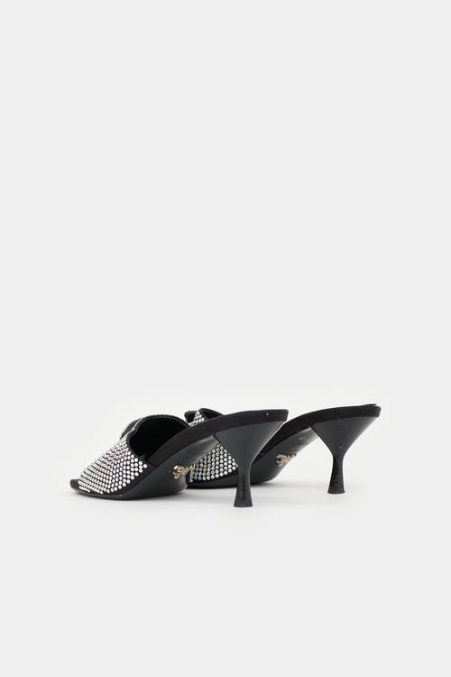 Prada Crystal Logo Mule