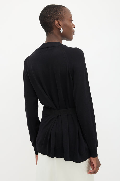 Prada Crystal Embellished Tie Cardigan