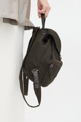 Prada Dark Green Nylon Drawstring Backpack