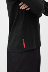 Prada Dark Grey & Black Fleece Quarter Zip Sweater