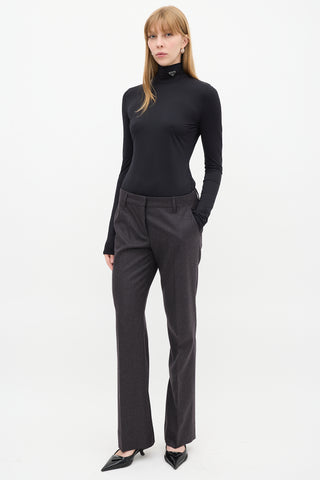 Prada Dark Grey Wool Flared Trouser