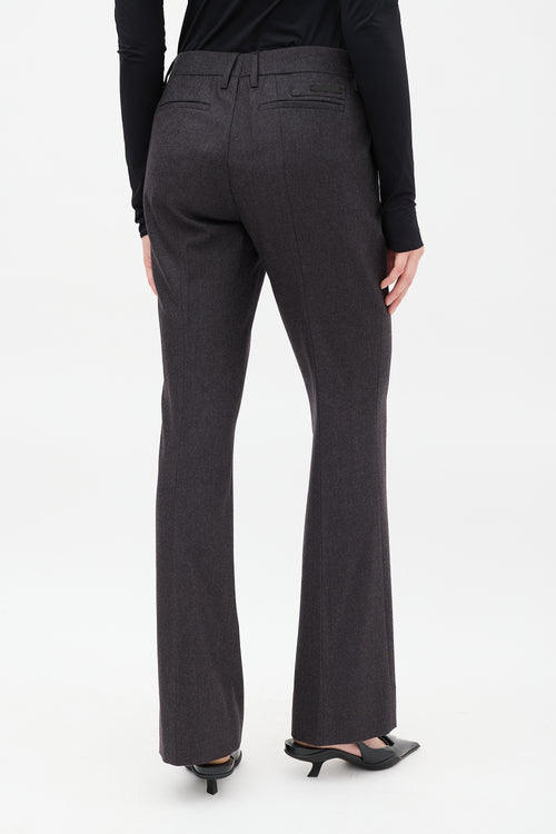 Prada Dark Grey Wool Flared Trouser