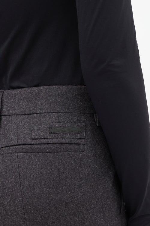 Prada Dark Grey Wool Flared Trouser