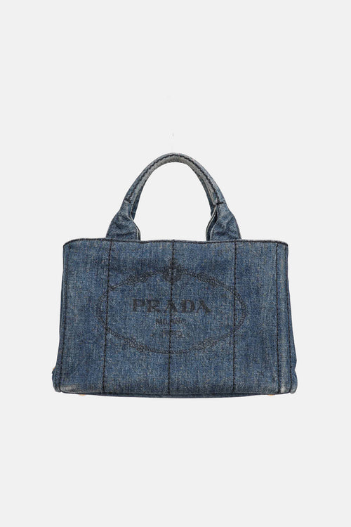 Prada Denim Canapa Tote Bag