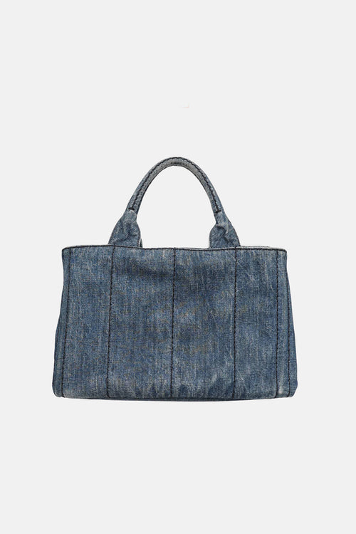 Prada Denim Canapa Tote Bag