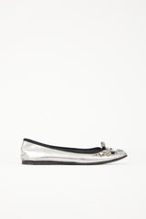 Prada Leather Rhinestone Flat