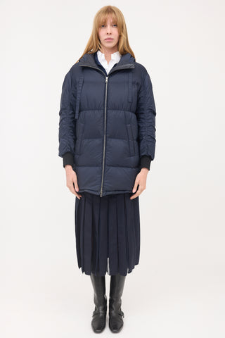 Prada Down Hooded Puffer Coat