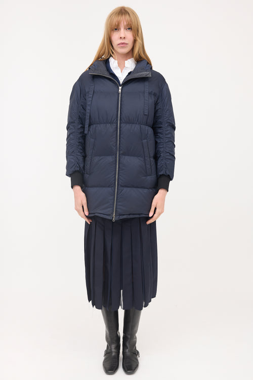 Prada Down Hooded Puffer Coat