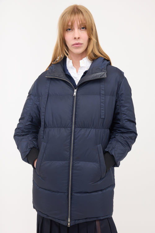 Prada Down Hooded Puffer Coat