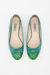 Prada Embossed Leather Ballet Flat