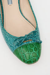 Prada Embossed Leather Ballet Flat