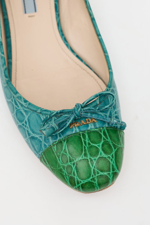 Prada Embossed Leather Ballet Flat