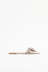 Prada Embossed Leather Bow Slide