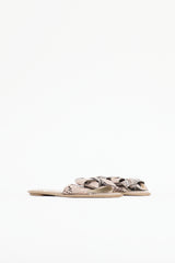 Prada Embossed Leather Bow Slide