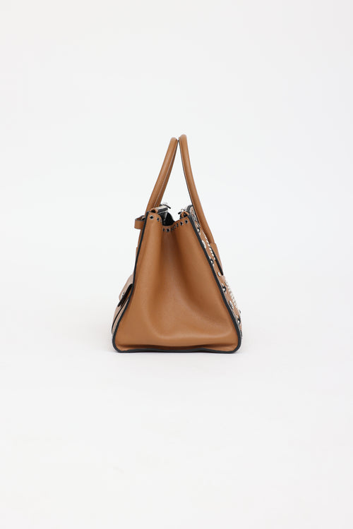 Prada Embroidered Twin Pocket Tote Bag