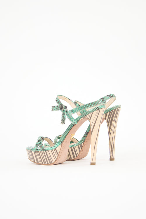 Prada Exotic Leather Platform Heel