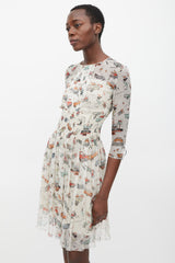 Prada FW 2012 Cream & Multicolour Car Printed Dress