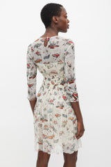 Prada FW 2012 Cream & Multicolour Car Printed Dress