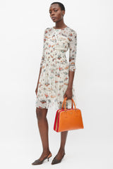 Prada FW 2012 Cream & Multicolour Car Printed Dress