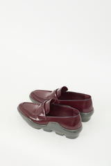 Prada FW 2015 Burgundy & Grey Leather Bubble Loafer