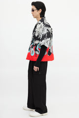 Prada FW 2018 Black & Multi Flame Padded Shirt