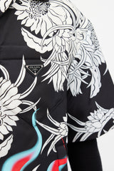 Prada FW 2018 Black & Multi Flame Padded Shirt