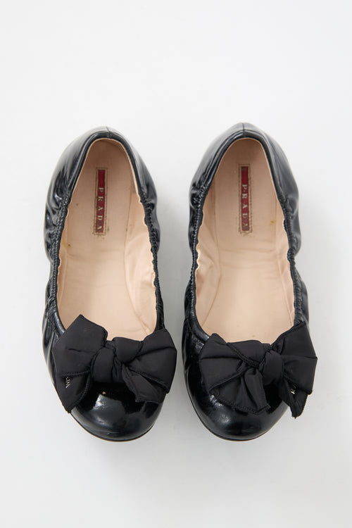 Prada Patent Bow Elastic Flat