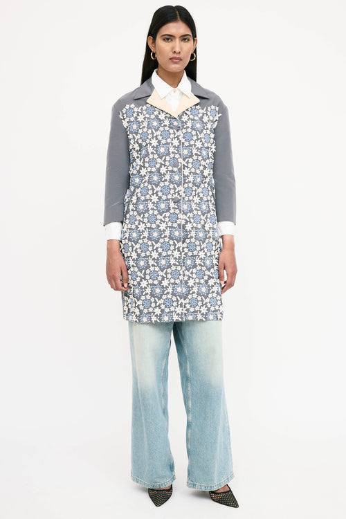 Prada Silk Floral Crochet Coat