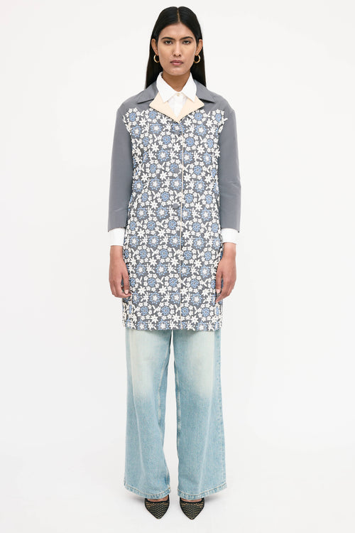 Prada Silk Floral Crochet Coat