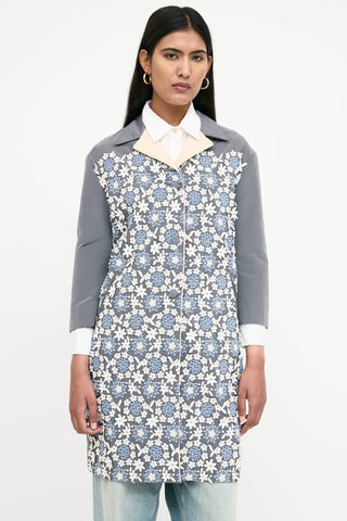 Prada Silk Floral Crochet Coat