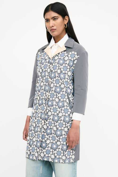 Prada Silk Floral Crochet Coat