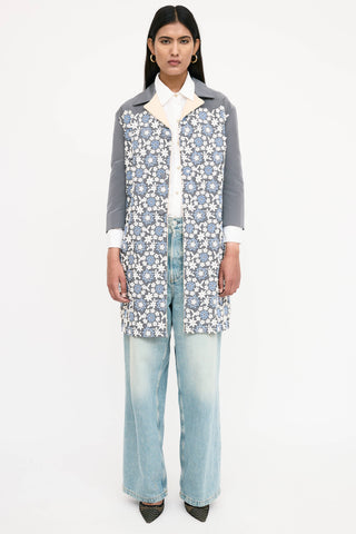 Prada Silk Floral Crochet Coat